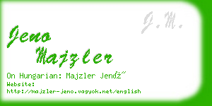 jeno majzler business card